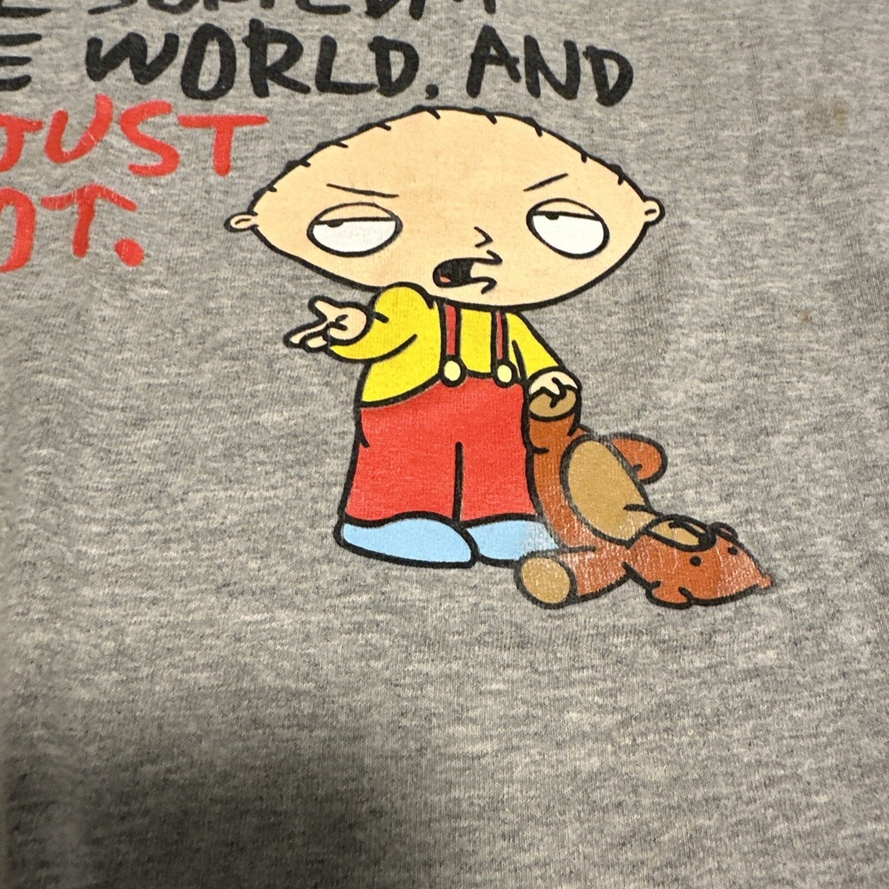 Family Guy Gray Tshirt Genius Idiot Shirt Stewie Size XL - Picture 2 of 7